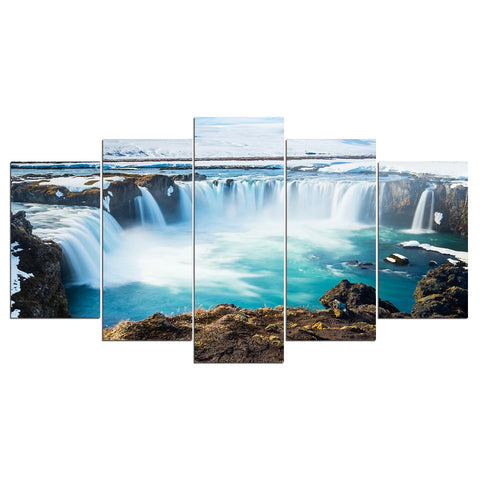 Iceland Godafoss Waterfall Wall Art Canvas Print - CozyArtDecor