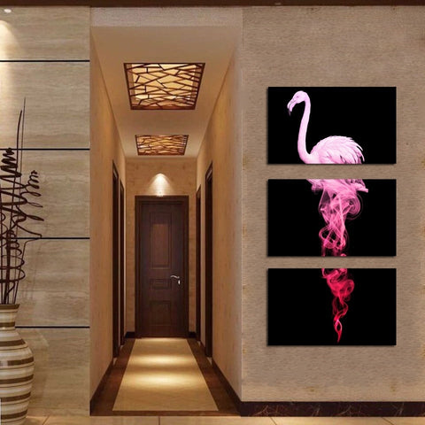 Abstract Pink Flamingo Wall Decor Art - CozyArtDecor