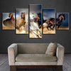 Image of Five Horse Running Racing Wall Art Canvas Print Decor - CozyArtDecor