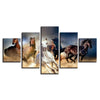 Image of Five Horse Running Racing Wall Art Canvas Print Decor - CozyArtDecor