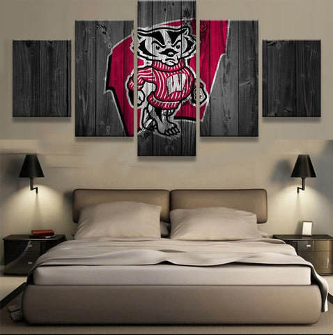 Wisconsin Badgers Team Wall Art Canvas Decor - CozyArtDecor