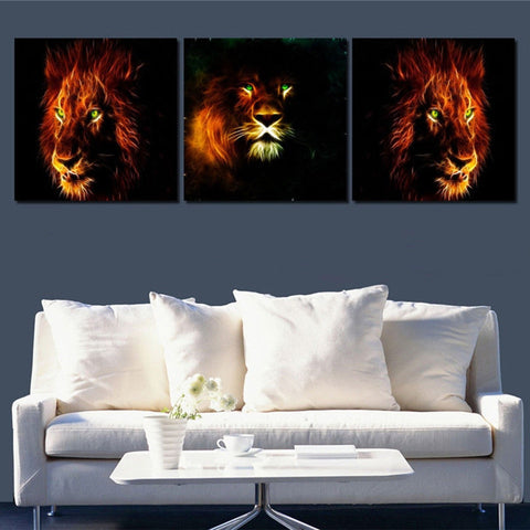 Abstract Lion Head Wall Art Decor Canvas Print - CozyArtDecor