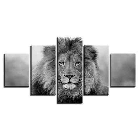 Lion Head Portrait Black And White Wall Art Decor - CozyArtDecor