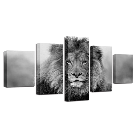 Lion Head Portrait Black And White Wall Art Decor - CozyArtDecor