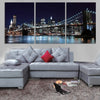 Image of City Bridge New York Night View Wall Art Decor - CozyArtDecor