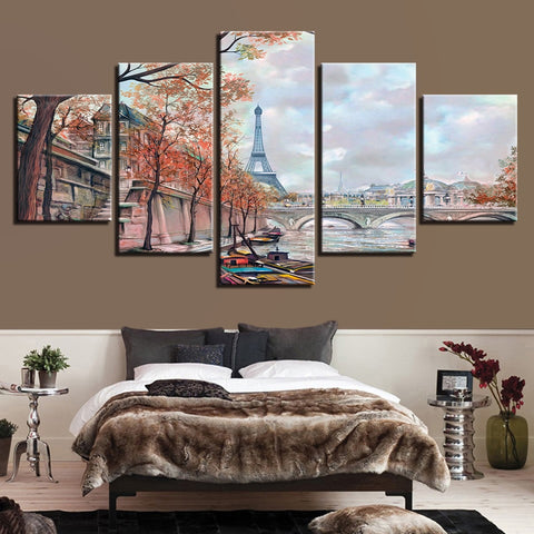 Paris Eiffel Tower Bridge Wall Decor - CozyArtDecor