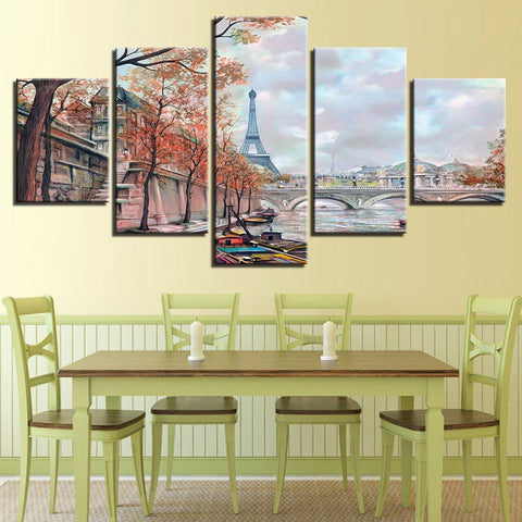 Paris Eiffel Tower Bridge Wall Decor - CozyArtDecor