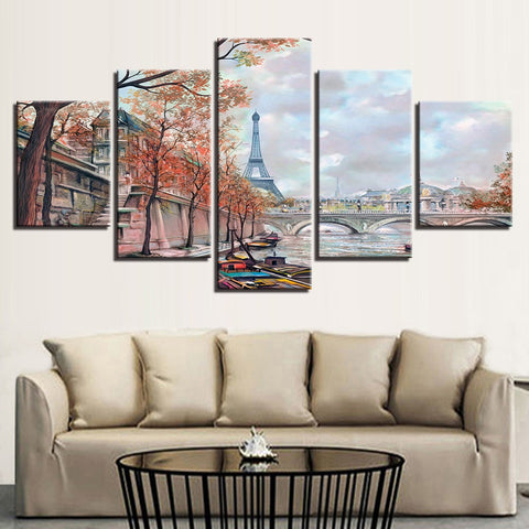 Paris Eiffel Tower Bridge Wall Decor - CozyArtDecor