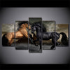 Image of Black Brown horses Running Wall Art Decor - CozyArtDecor