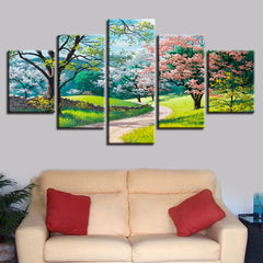 Spring Garden Path Trees Flowers Wall Art Decor - CozyArtDecor