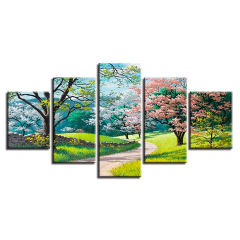 Spring Garden Path Trees Flowers Wall Art Decor - CozyArtDecor