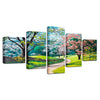 Image of Spring Garden Path Trees Flowers Wall Art Decor - CozyArtDecor