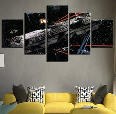 Millennium Falcon X-Wing Star Wars Wall Art Decor Canvas Print - CozyArtDecor