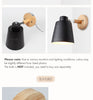 Image of Wooden Wall Lights Sconce Modern Lamp Steering Head E27 Home Decor - CozyArtDecor