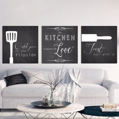 Vintage Nordic Cooking With Love Kitchen Wall Art Decor