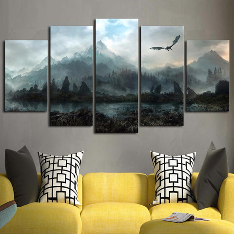 Game Of Thrones Dragon Skyrim Wall Art Decor - CozyArtDecor