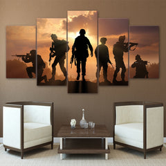 Patriotic US Military Battlefield Soldier Wall Decor Art