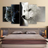 Image of Abstract Black White Wolf Couple Wall Decor Art Printing - CozyArtDecor